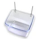 2GR átlátszó papagájetető drót rögzítővel 10x8x6,5cm