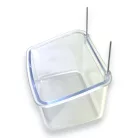 2GR átlátszó papagájetető drót rögzítővel 10x8x6,5cm