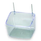 2GR átlátszó papagájetető drót rögzítővel 10x8x6,5cm