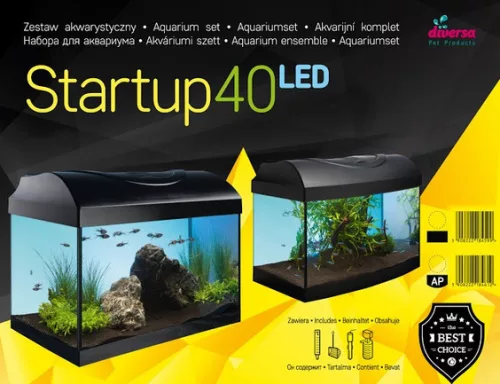 Diversa komplett akvárium LED 40 25L szögletes fekete