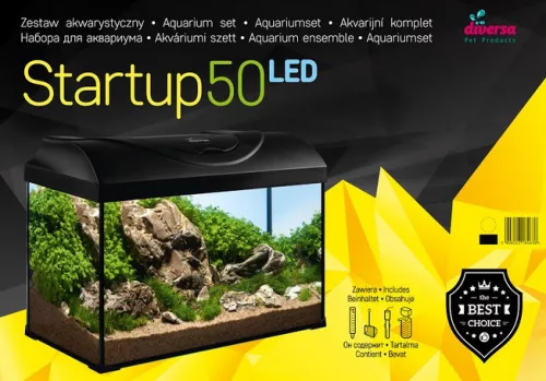 Diversa komplett akvárium LED 50 37L szögletes fekete