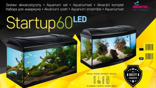 Diversa komplett akvárium LED 60 54L íves fekete