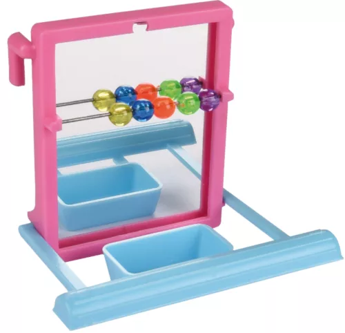 Flamingo madárjáték tükrös ülőke 10cm