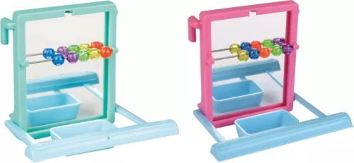 Flamingo madárjáték tükrös ülőke 10cm