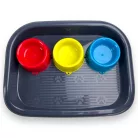 Georplast három tálas etető szett tálcával 52x41x9cm színes