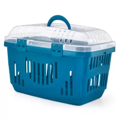   Georplast Rocket felül nyíló macskaszállító átlátszó tetővel 49x33x33cm világos kék