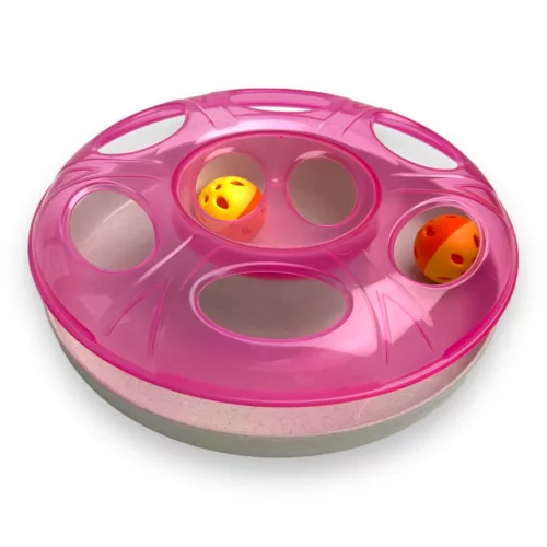 Georplast UFO macskajáték labdákkal 25x8cm rózsaszín