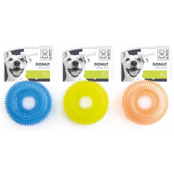 M-PETS kutyajáték csipogó karika 9cm vegyes szín