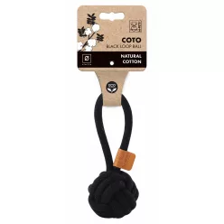 M-PETS kötéljáték füles labda 6,5cm fekete