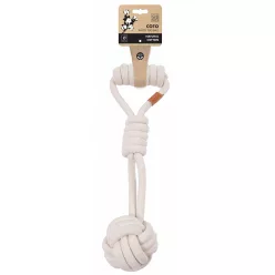 M-PETS kötéljáték fogantyús labda 36cm fehér