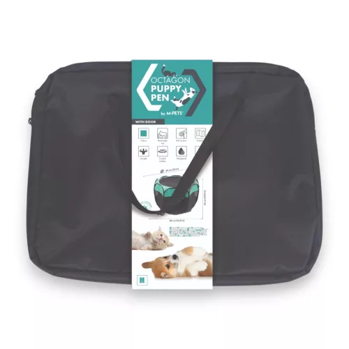 M-PETS Octagon hordozható kölyökkutya kennel ajtóval M 89x86x63cm