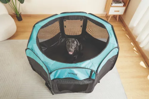 M-PETS Octagon hordozható kölyökkutya kennel ajtóval M 89x86x63cm