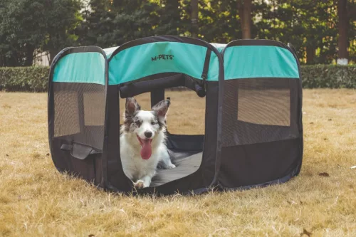 M-PETS Octagon hordozható kutya kennel ajtóval L 115x110x66cm