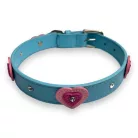 M-PETS szívecskés nyakörv L 2,5x40-50cm kék