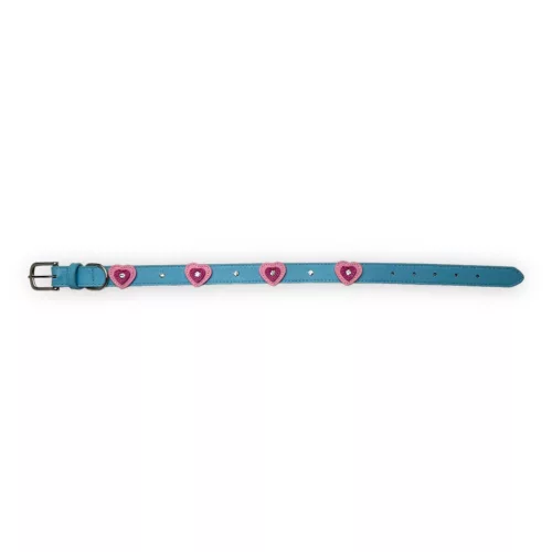 M-PETS szívecskés nyakörv L 2,5x40-50cm kék