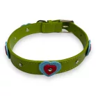 M-PETS szívecskés nyakörv L 2,5x40-50cm zöld