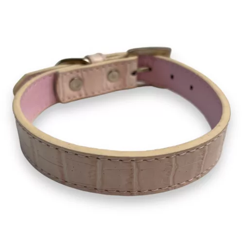 M-PETS nyakörv krokodil M 2x28-35cm rózsaszín