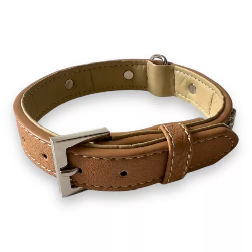 M-PETS Carmen nyakörv csontokkal és medállal L 2,5x35-40cm barna