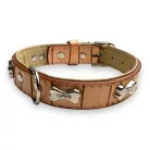 M-PETS Bling nyakörv strasszköves csontokkal M 2x28-35cm világos barna