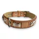 M-PETS Bling nyakörv strasszköves csontokkal M 2x28-35cm világos barna