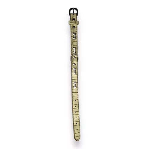 M-PETS Bling nyakörv strasszköves csontokkal M 2x28-35cm fehér