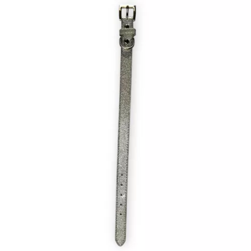 M-PETS csillogó nyakörv M 2x28-35cm ezüst