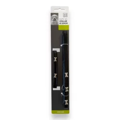   M-PETS kölyökkutya nyakörv+póráz szett 1x100/1x30cm fekete