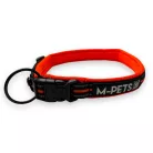M-PETS párnázott túra nyakörv XL 2,5x65-75cm narancs
