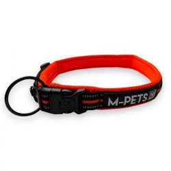 M-PETS párnázott túra nyakörv XL 2,5x65-75cm narancs