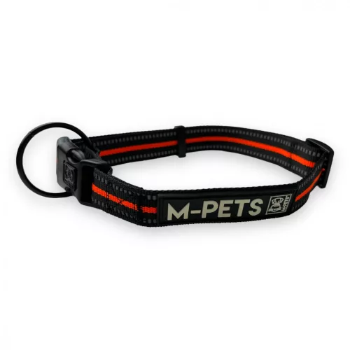 M-PETS túra nyakörv L 2,5x38-65cm narancs