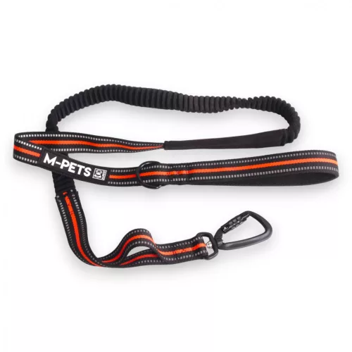 M-PETS póráz kocogáshoz rántáscsillapítóval 2,5x140-200cm narancs