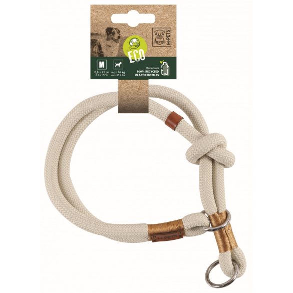 M-PETS Eco nyakörv M 0,8x45cm fehér 100% újrahasznosított műanyag max 16kg