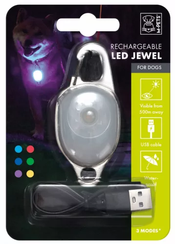 M-PETS LED villogó nyakörvre 500m látótáv USB töltős