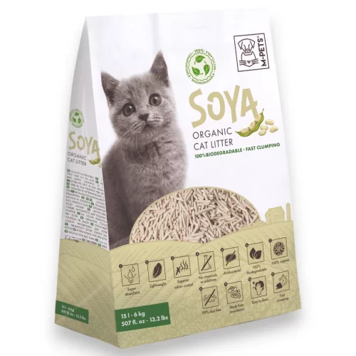 M-PETS Bio Tofu - Szója macskaalom 15L/6kg natúr