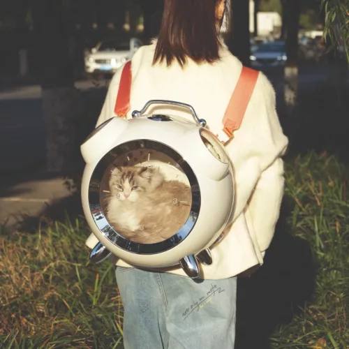 M-PETS Sixties macskaszállító vekker forma hő és páramérővel 42x30x43cm fehér