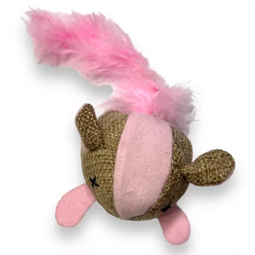 M-PETS fluoreszkáló egér macskajáték 17x7x4cm rózsaszín