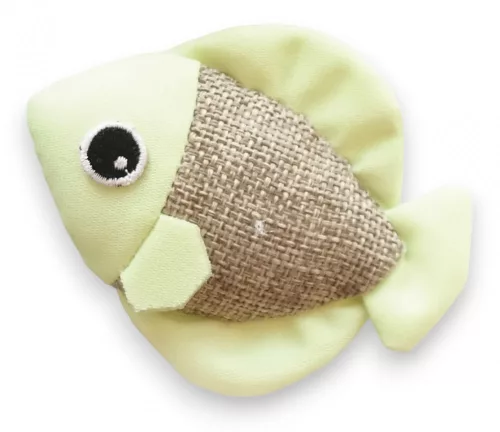 M-PETS fluoreszkáló halak macskajáték 8x7x4cm sárga