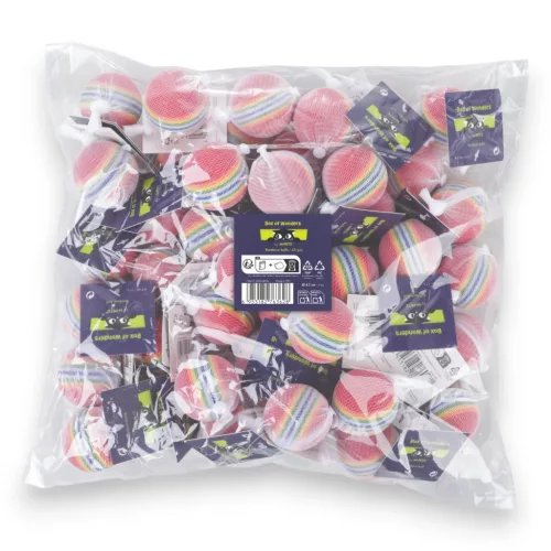 M-PETS szivárvány szivacslabda macskajáték 4,2cm 45db-os utántöltő