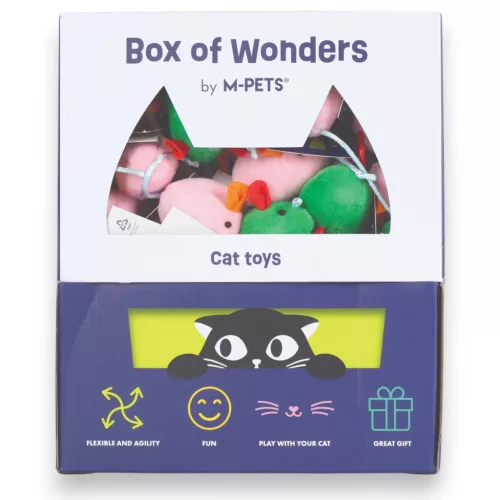 M-PETS macskajáték textil egerek 6cm 120db-os doboz