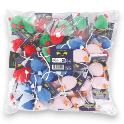 M-PETS macskajáték textil egerek 6cm 60db-os utántöltő