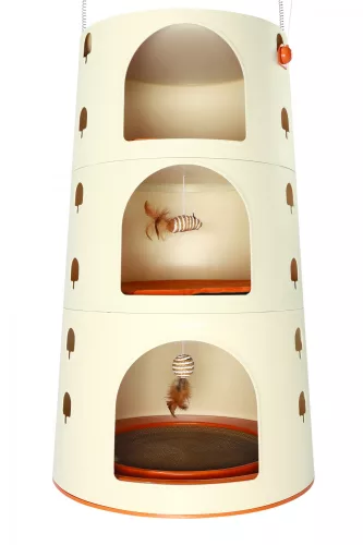M-PETS Burana Eco macskabútor 49,5x49,5x88cm újrahasznosított műanyag