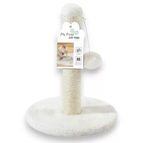 M-PETS My First Cat Tree macskakaparó pompommal 24x36cm oszlop d.5cm fehér 