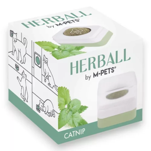 M-PETS Herball macskamenta golyó rögzíthető tartóban 4,5cm (golyó 2,8cm)