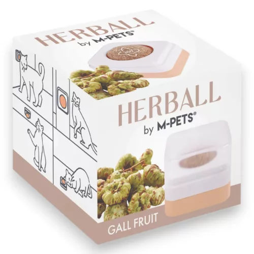 M-PETS Herball matatabi gubacs (gall fruit) golyó rögzíthető tartóban 4,5cm (golyó 2,8cm)
