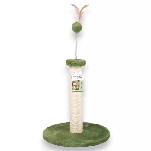 M-PETS My Second Cat Tree macskakaparó tollal 30x48 cm oszlop d.6cm zöld