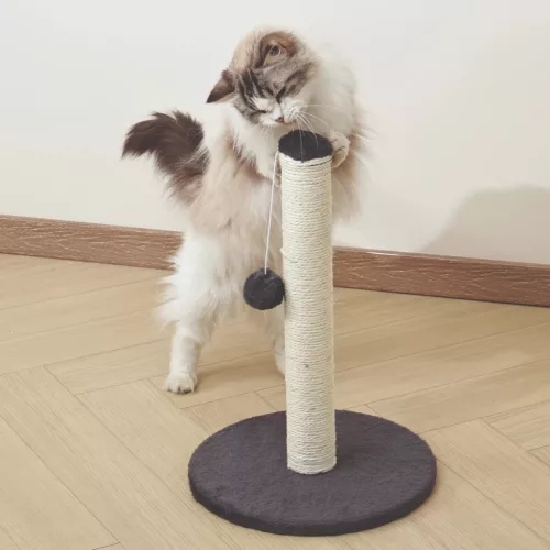 M-PETS My Second Cat Tree macskakaparó pompommal 30x48cm oszlop d.6cm szürke