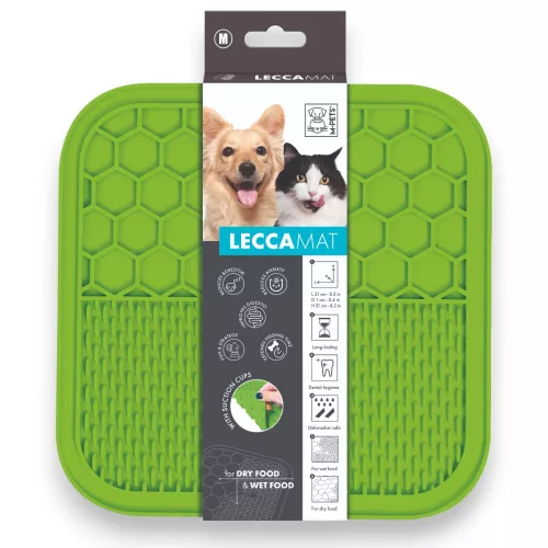 M-PETS Lecca falásgátló nyalószőnyeg M 21x21x1cm zöld