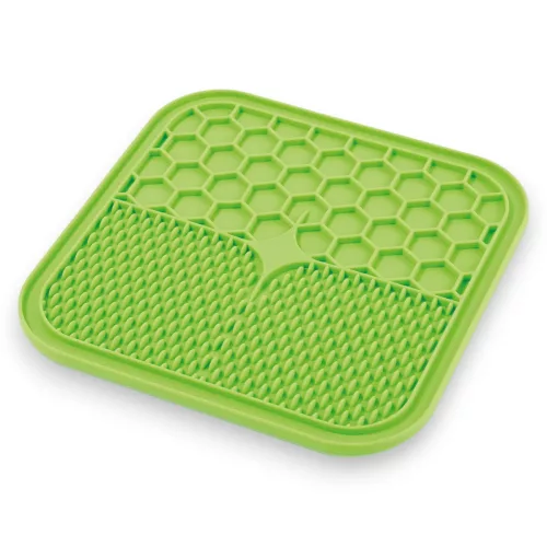 M-PETS Lecca falásgátló nyalószőnyeg M 21x21x1cm zöld