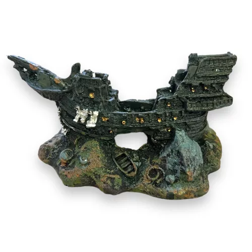Akváriumi dekoráció PO-021 hajó 19x11x9cm