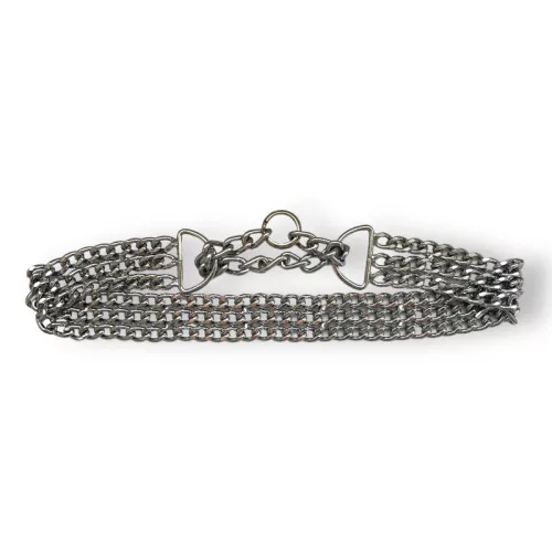 Háromsoros kombinált fojtó nyakörv 2x50cm